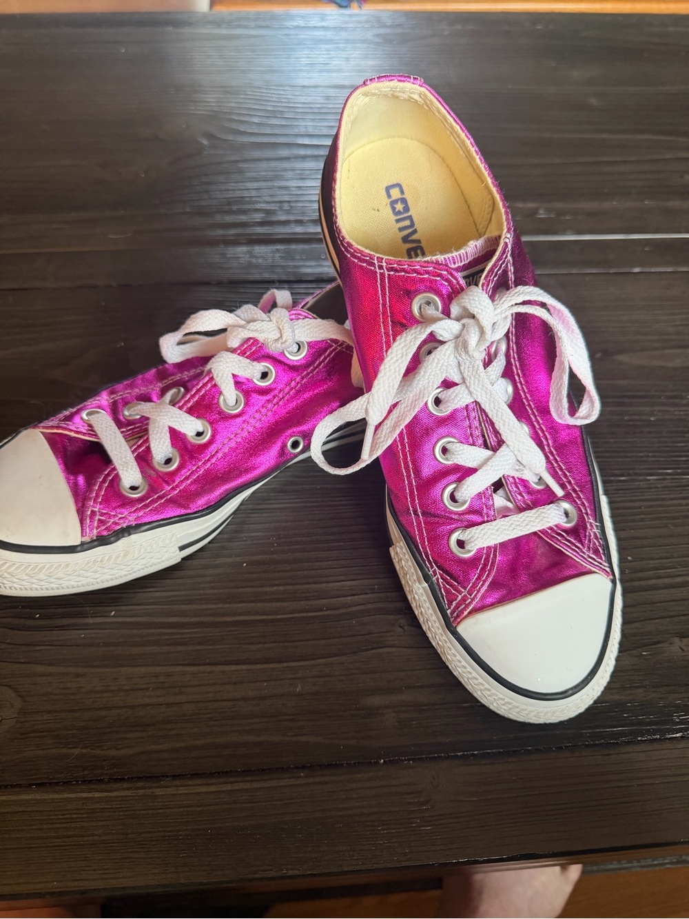 Converse Metallic Fuchsia Low Top Sneakers